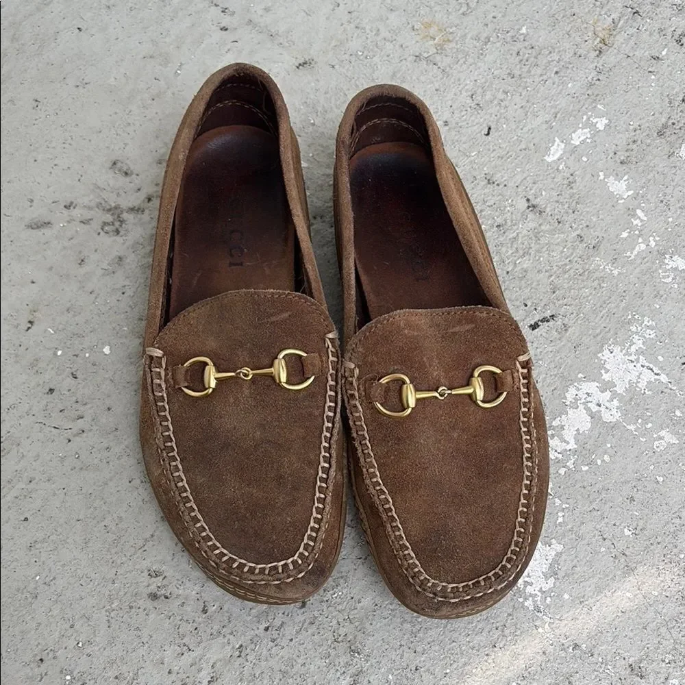 Gucci suede Horsebit loafers
